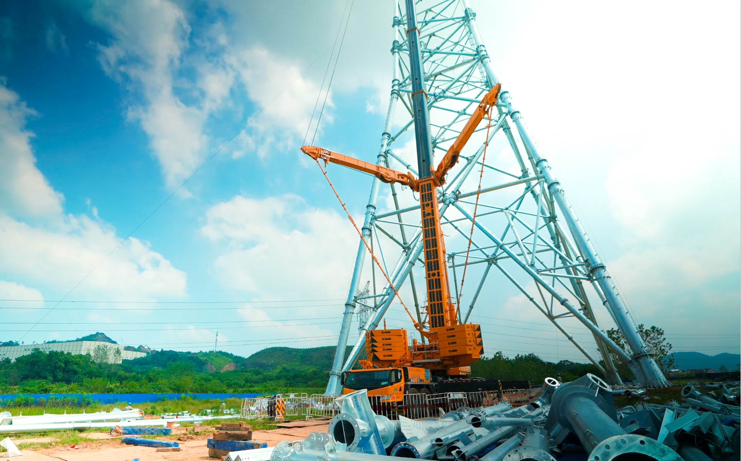 K8凯发“百变金刚”XCA600L8助力湖北送变电工程项目